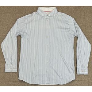 Desoto Men's Striped Long Sleeve‎ Button Up Dress Shirt Size XXL